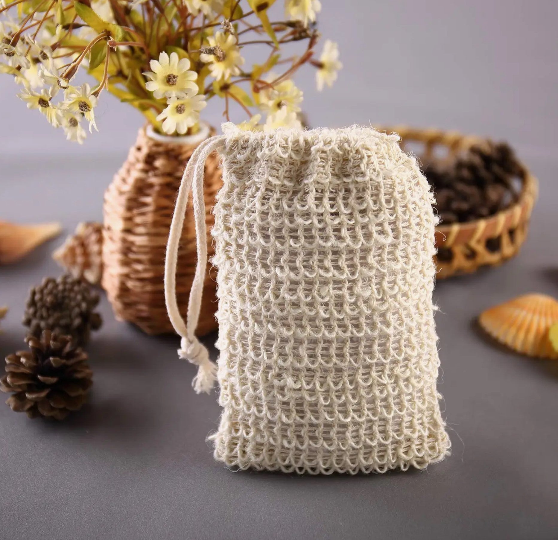 Sac à savon en sisal